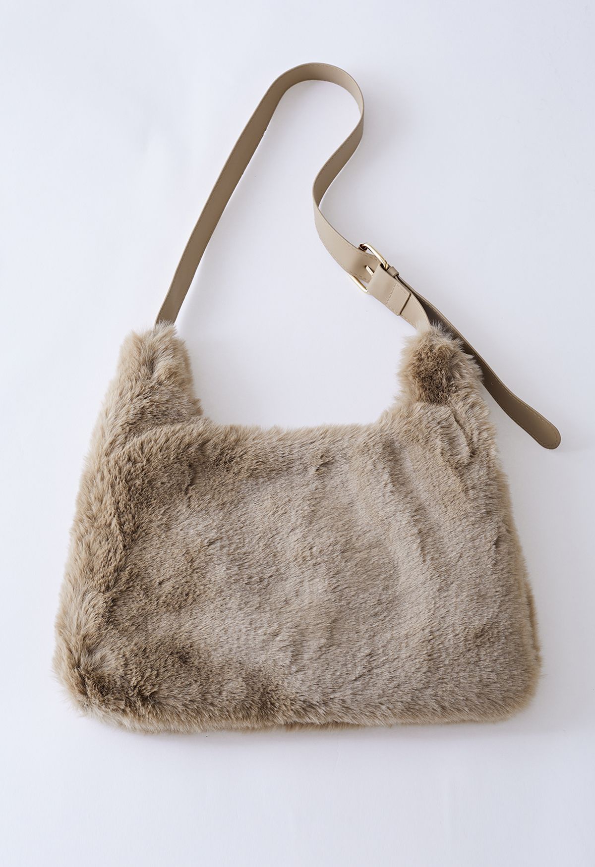 Ultra-Soft Faux Fur Shoulder Bag in Brown
