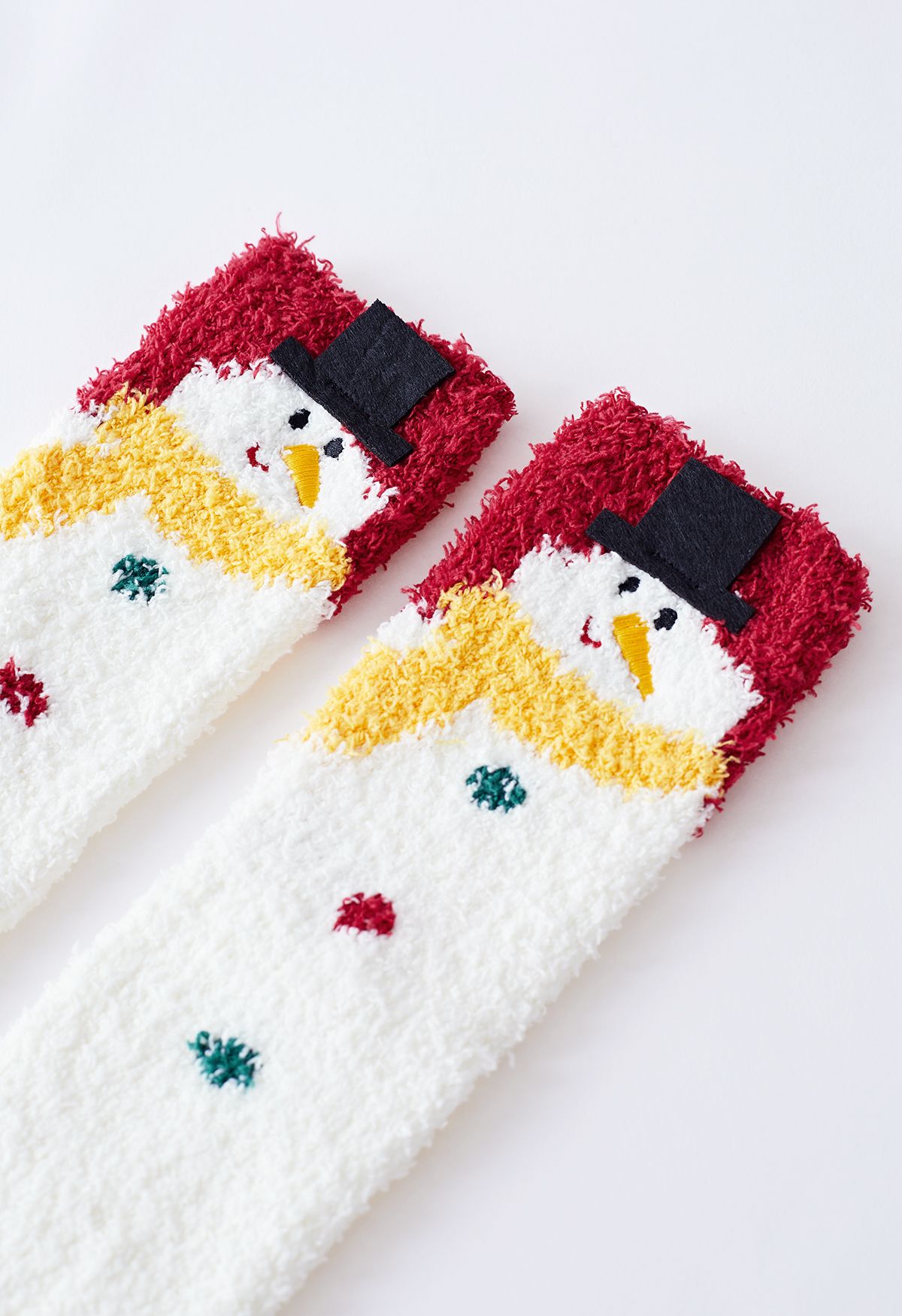 Snowman Fuzzy Crew Socks Gift Box 