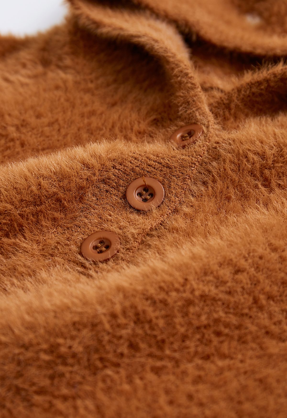 Sika Deer Fuzzy Knit Hooded Sweater in Caramel For Kids