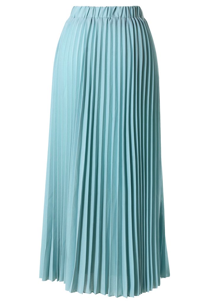 Chiffon Seafoam Pleated Maxi Skirt - Retro, Indie and Unique Fashion