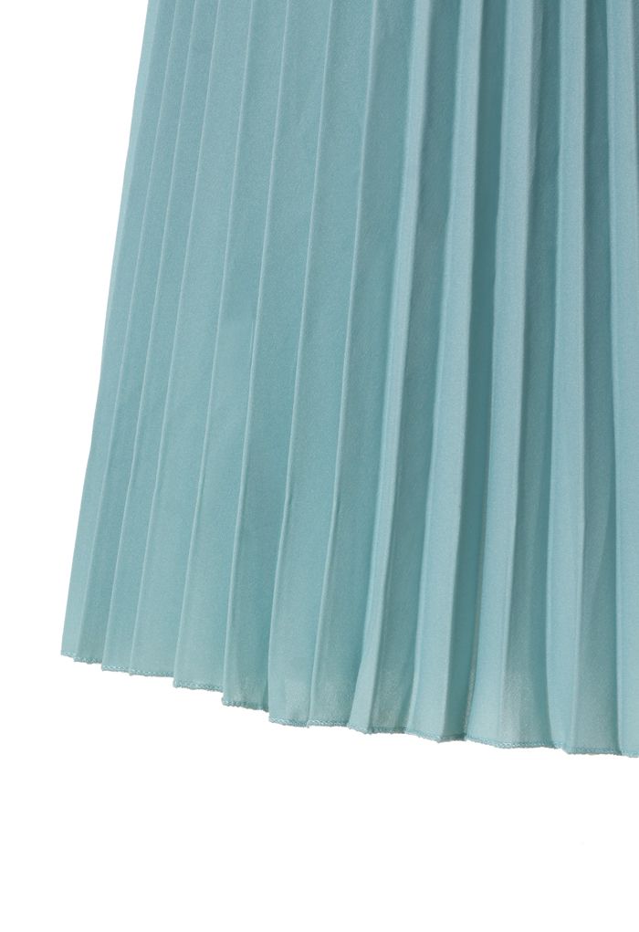 Chiffon Seafoam Pleated Maxi Skirt