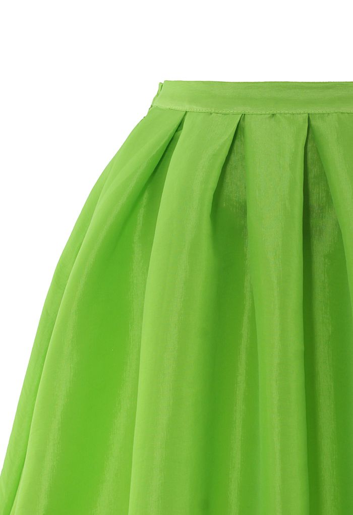 Neon A-line Midi Skirt