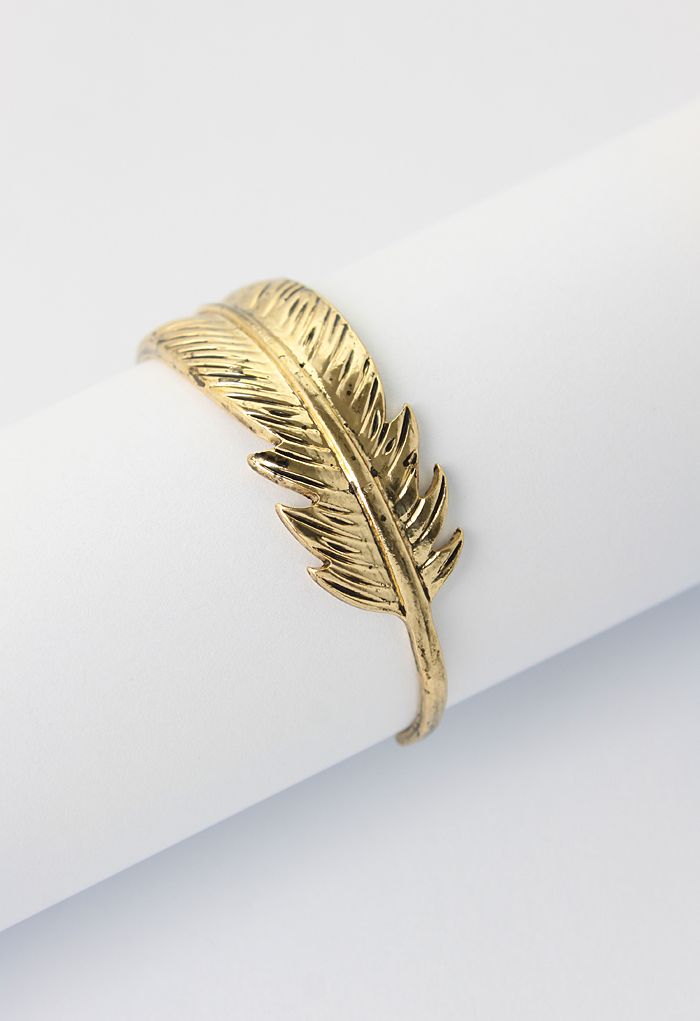 Gold-Plated Feather Cuff