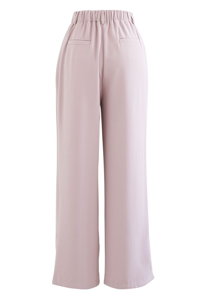 Breezy Solid Color Casual Pants in Pink