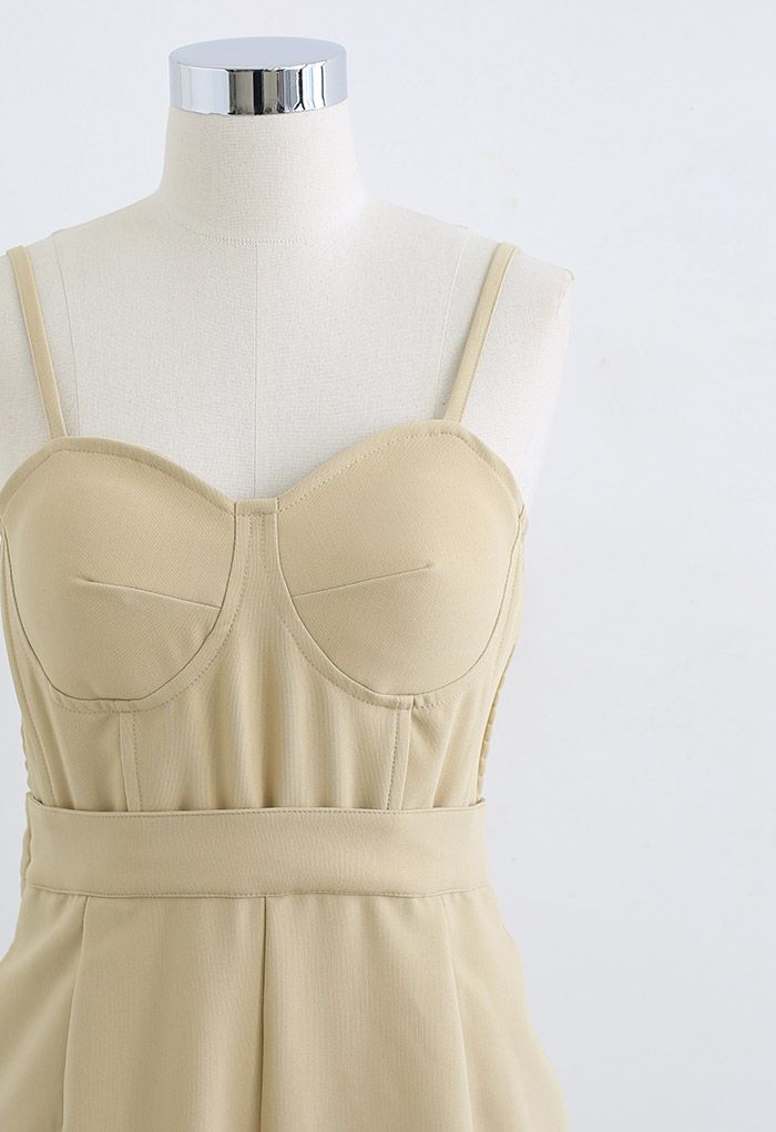 Sassy Built-in-Bra Cami Jumpsuit in Light Yellow