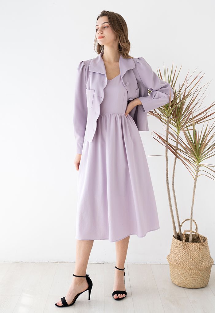 Just That Simple Cotton Cami Dress in Lilac