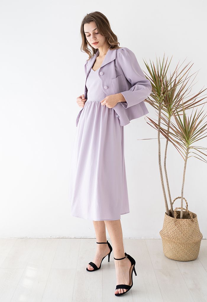 Just That Simple Cotton Cami Dress in Lilac