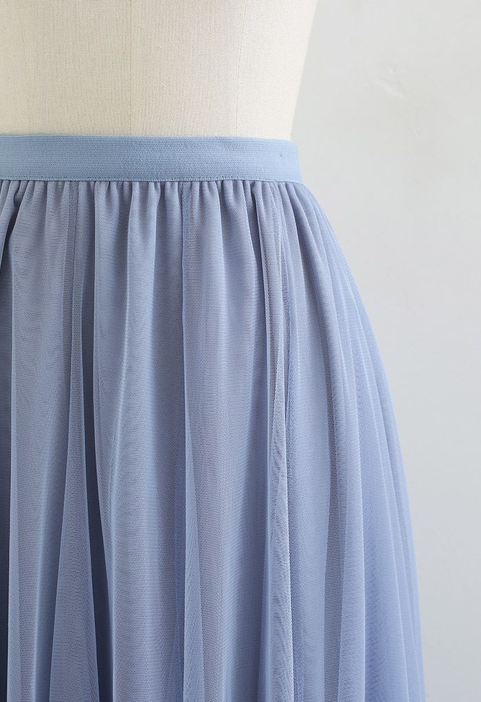 My Secret Garden Tulle Maxi Skirt in Blue