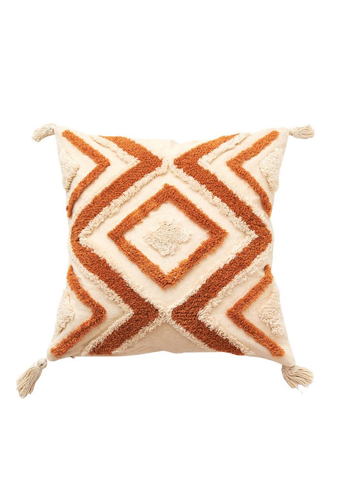 Geometric Tufting Tassel Cushion Cover