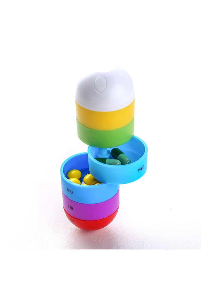Seven Colors Weekly Pill Organizer