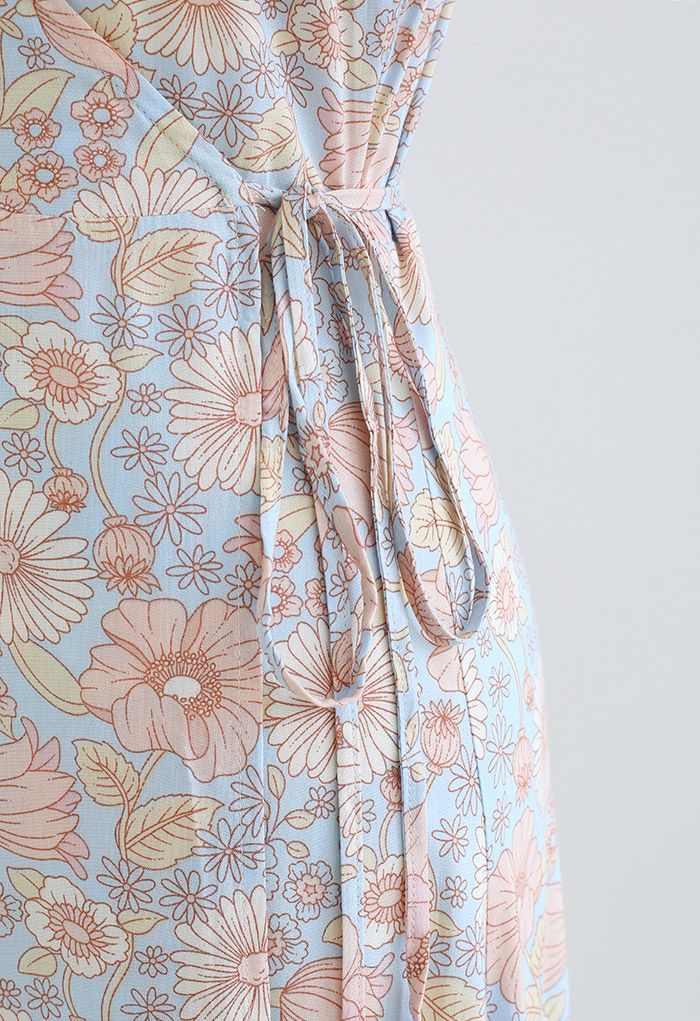 Blush Flower Land Wrap Maxi Dress - Retro, Indie and Unique Fashion