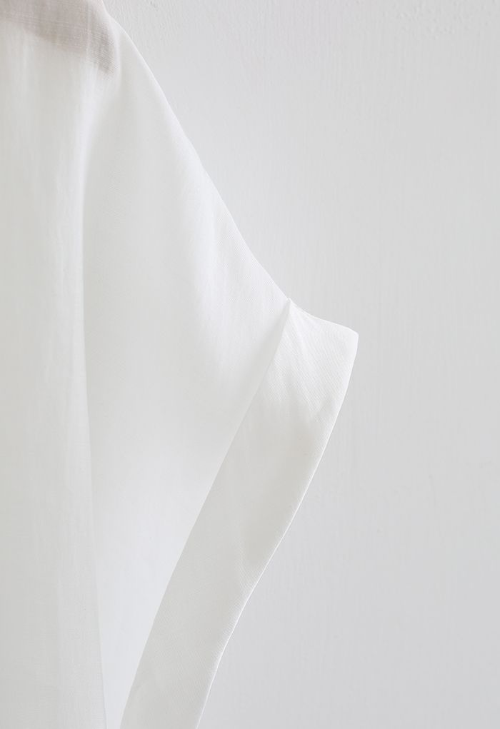 Basic Short Sleeve Button Down Shirt in White