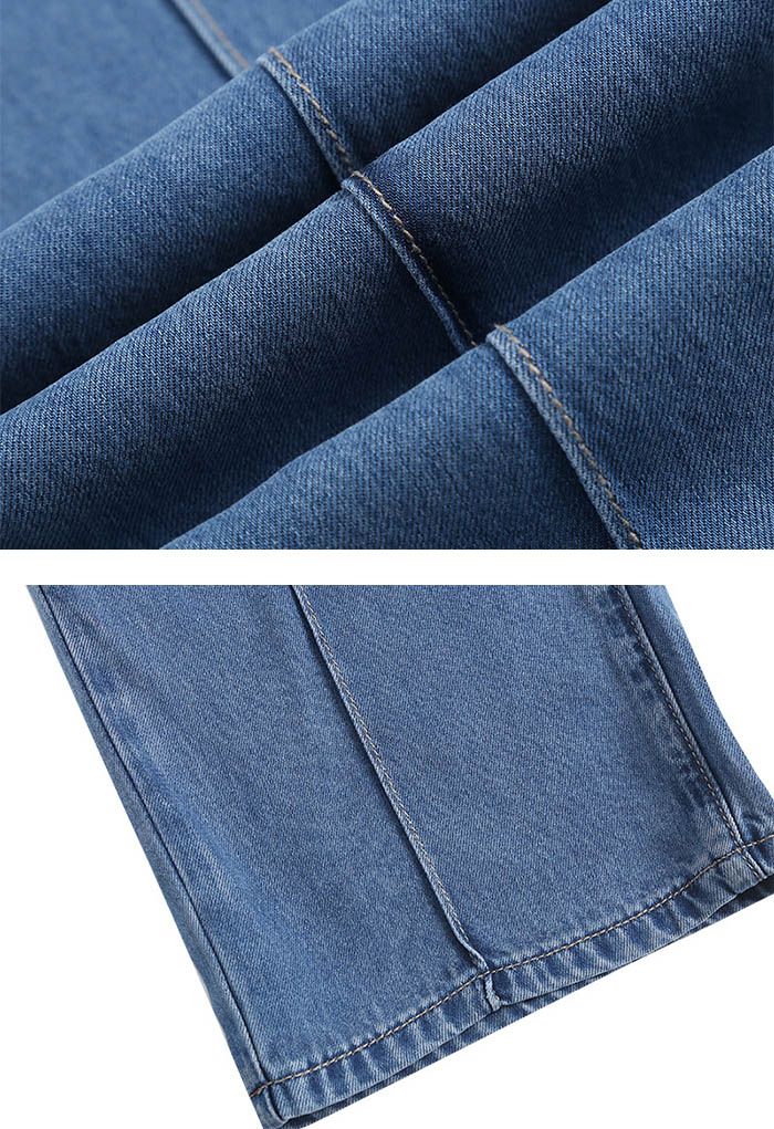 Seam Detail Classic Wide Leg Jeans