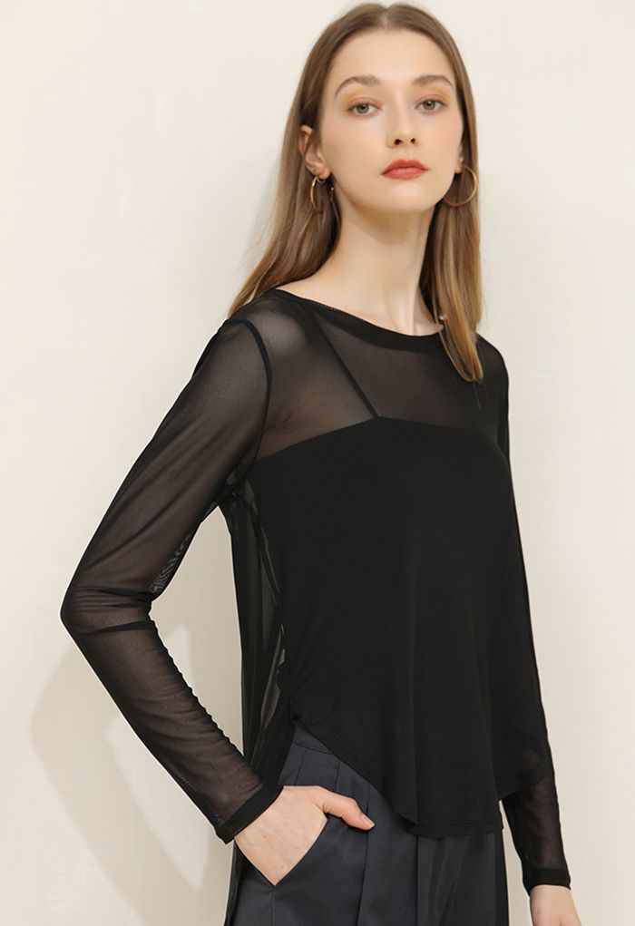 Sheer back top on sale