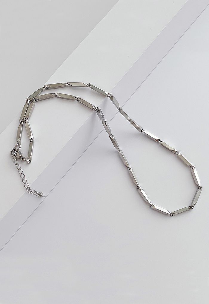Bamboo Shape Stainless Steel Metal Clavicle Necklace