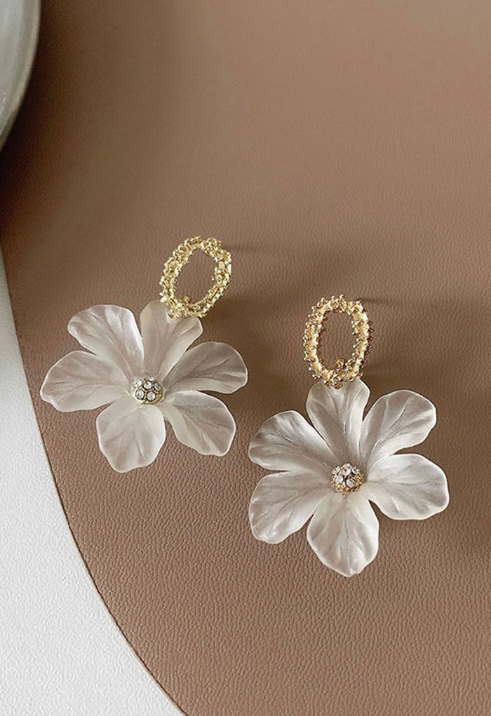 Translucent Acrylic Floral Earrings