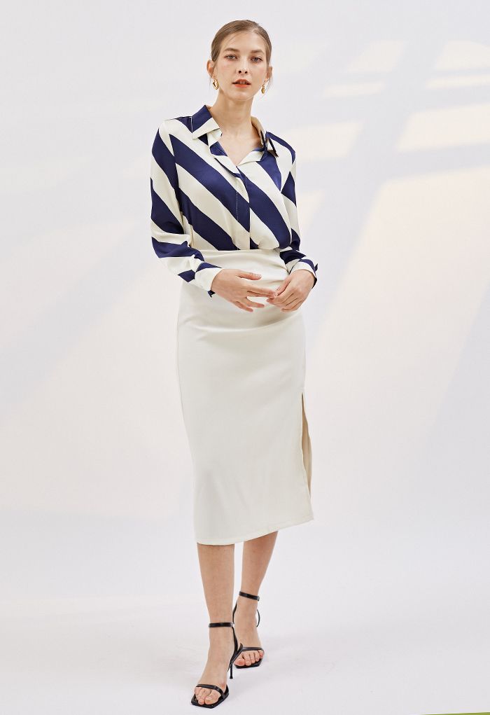 Elegant white pencil skirt best sale