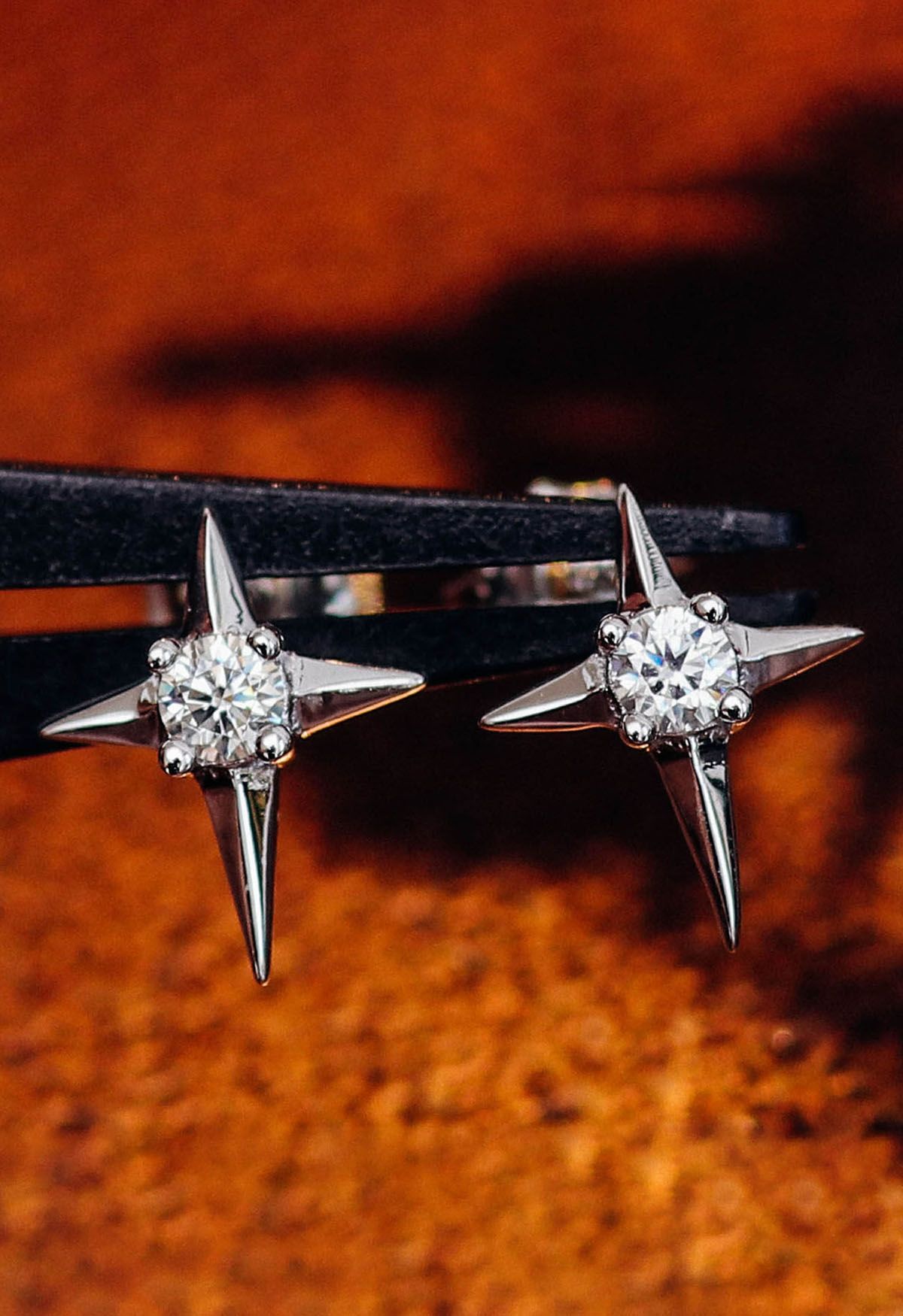 Crisscross Four Prong Moissanite Diamond Earrings