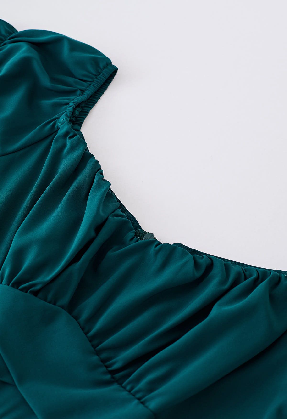 Breezy Off-Shoulder Tie Back Crop Jumpsuit in Dark Green