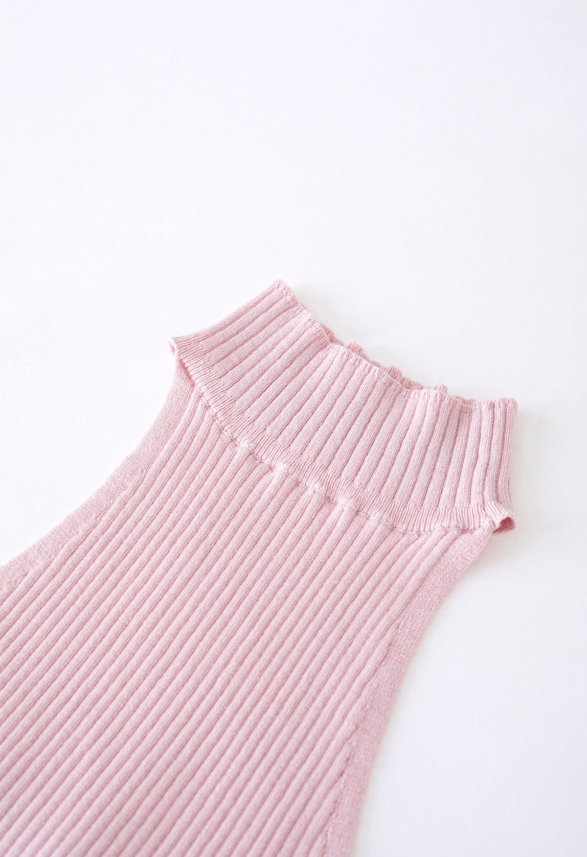 Strapless Halter Neck Knit Top in Pink