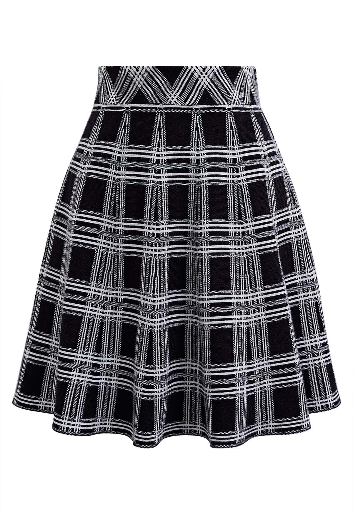 Black and white tartan tennis skirt hotsell