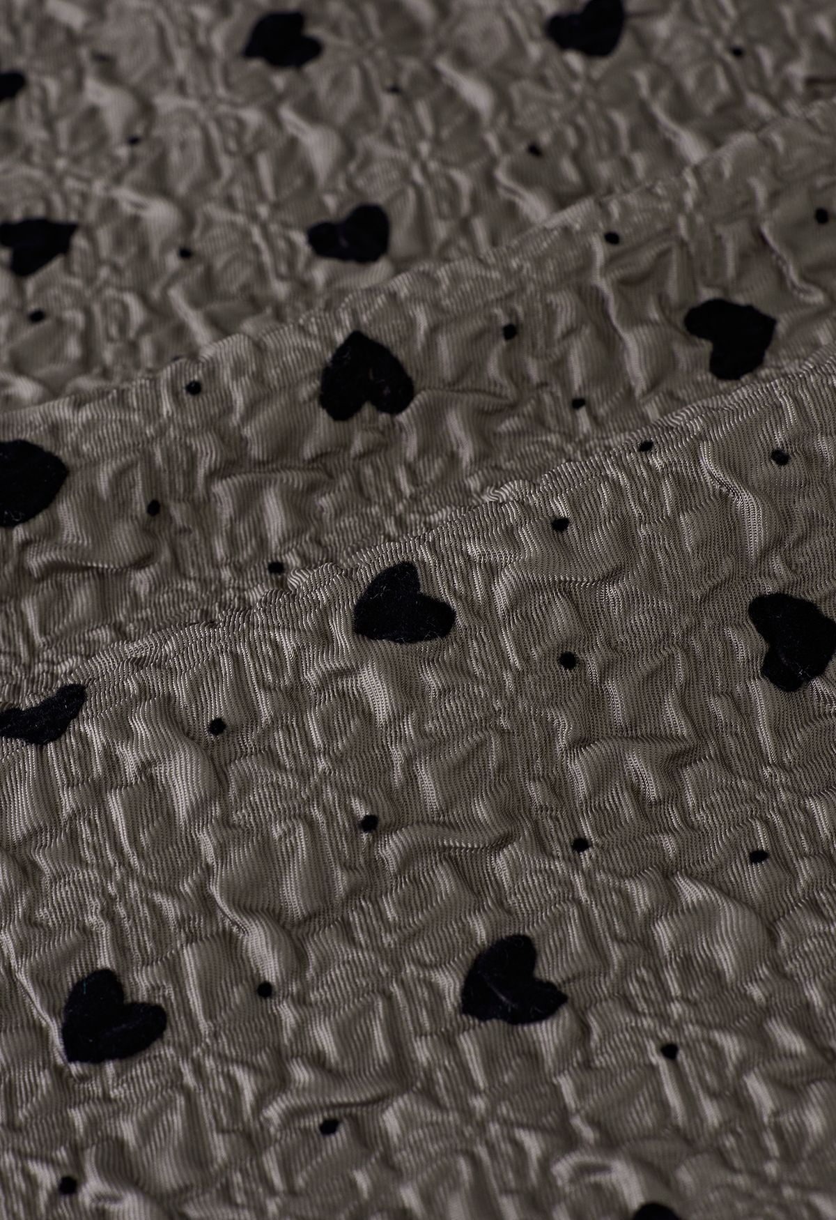 Velvet Heart Embossed Texture Midi Skirt in Taupe