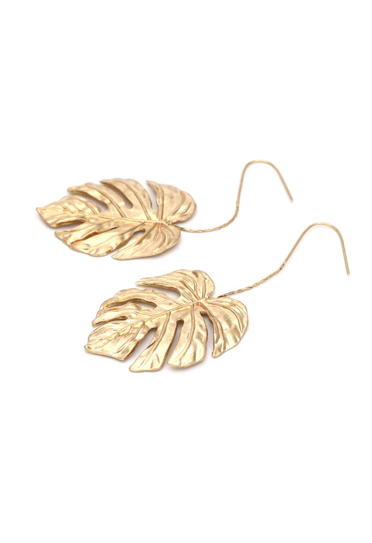 Golden Leaf Drop Earrings