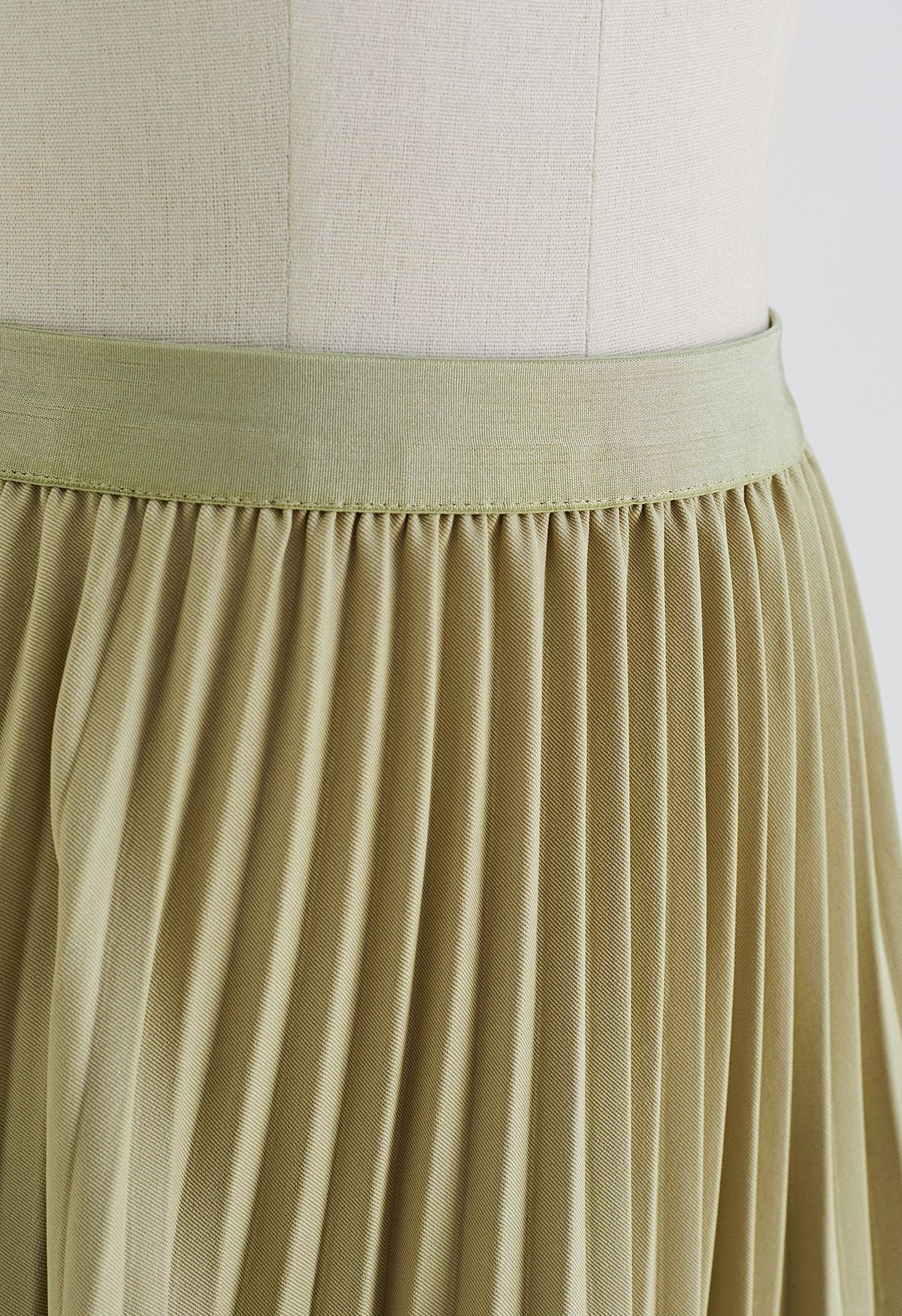 Mustard Pleated Midi Skirt