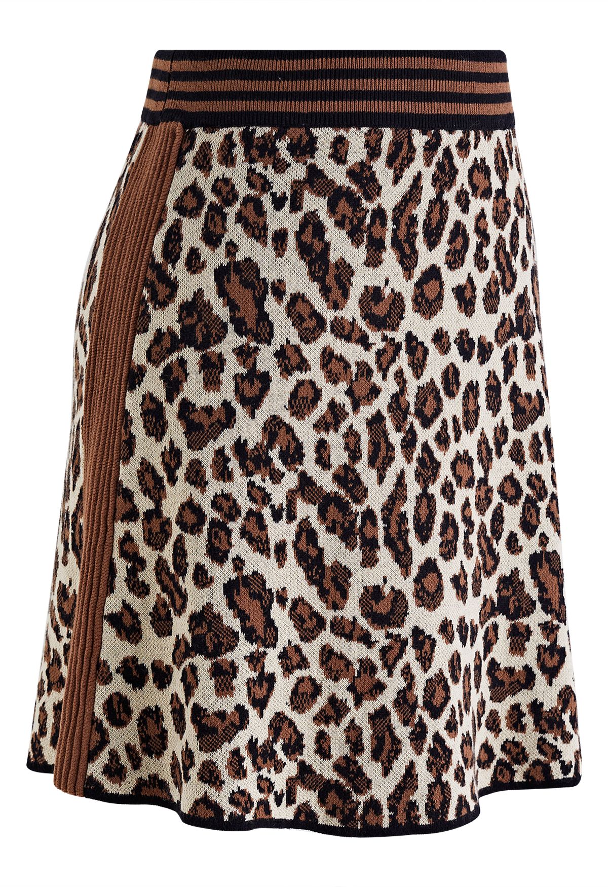 Leopard Print Knit Mini Skirt