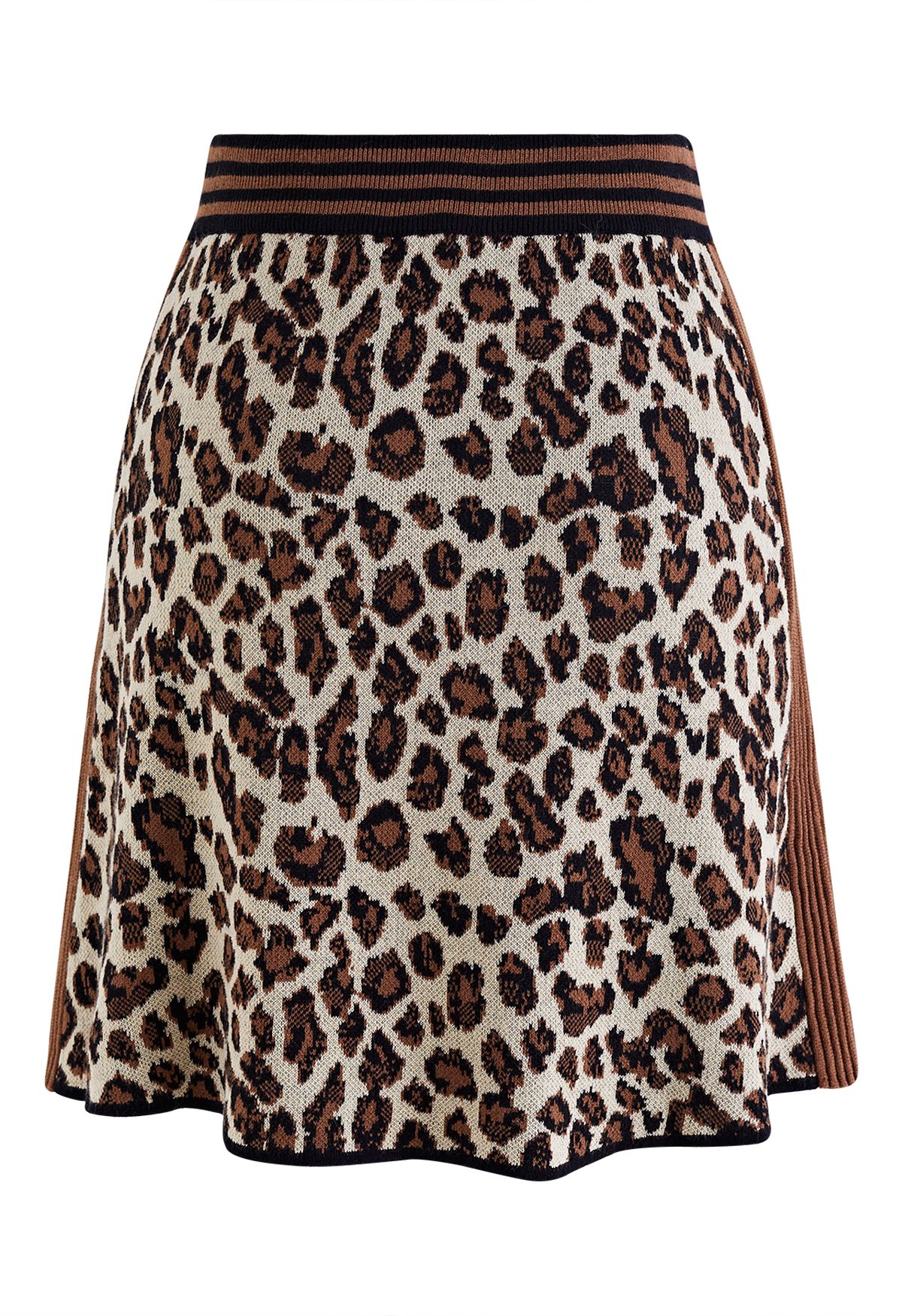 Leopard Print Knit Mini Skirt