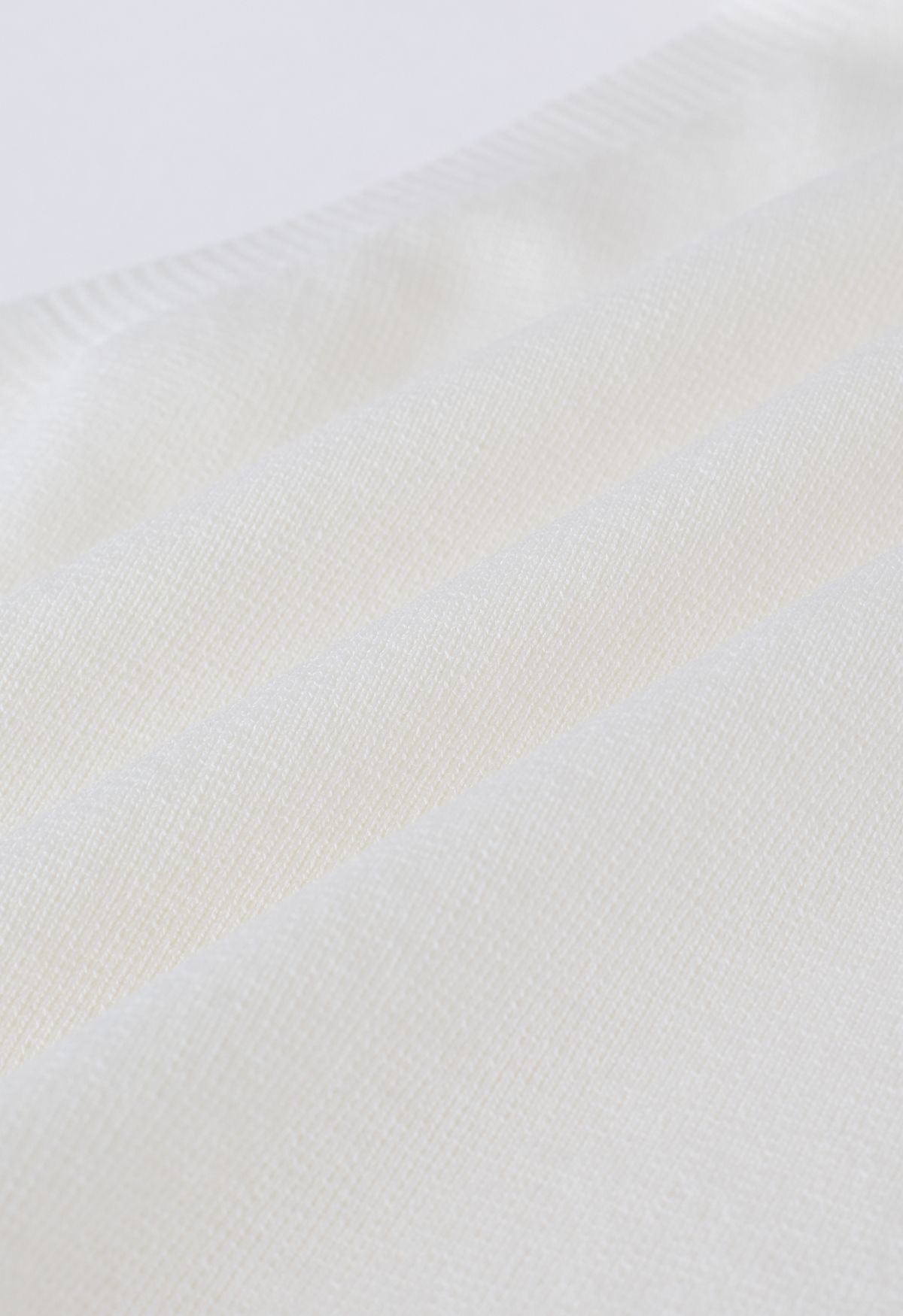 Asymmetric Halter Neck Knit Crop Top in White