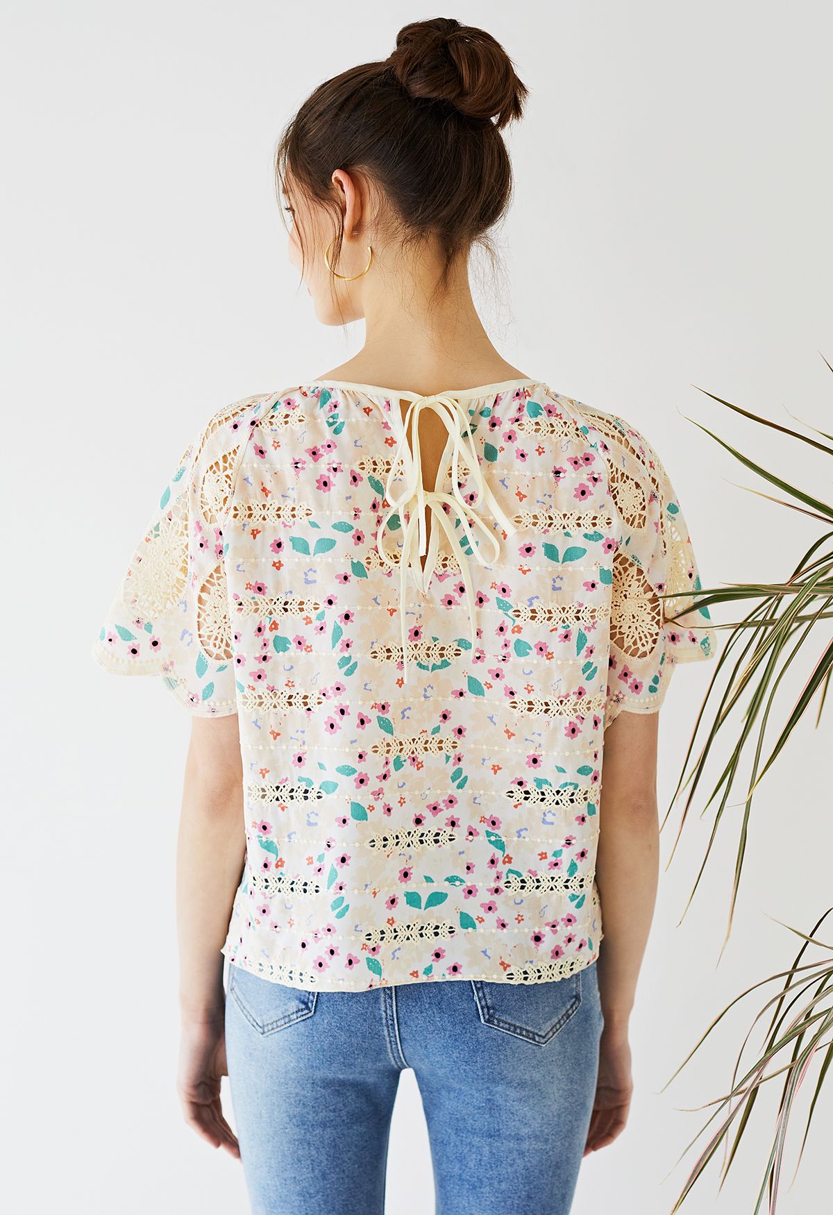 Spring Floret Embroidered Top