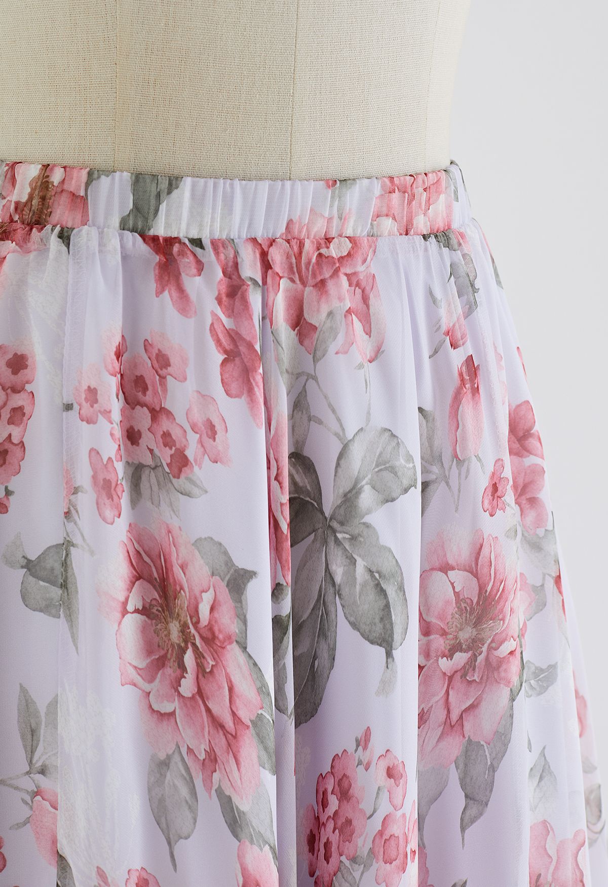 Serene Balmy Bloom Chiffon Maxi Skirt