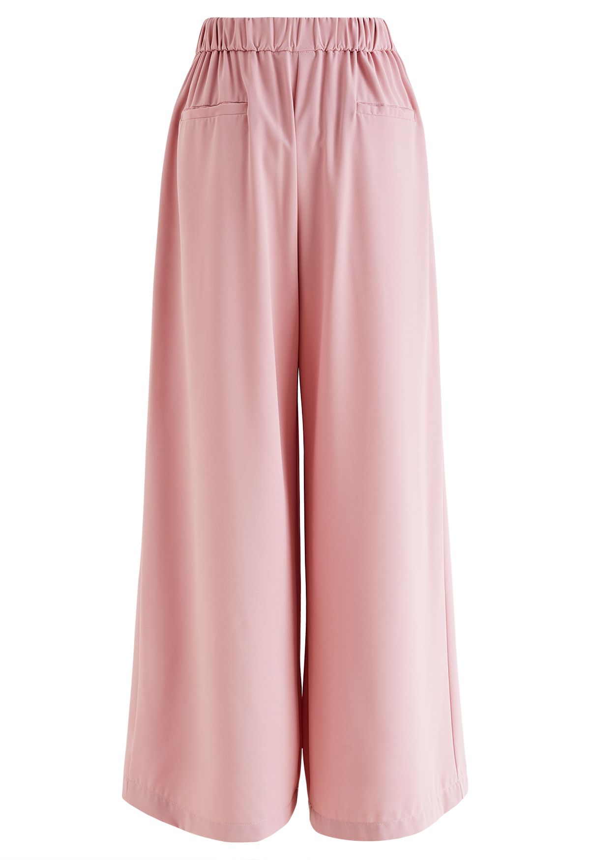 Fanciful Pleats Wide-Leg Pants in Pink