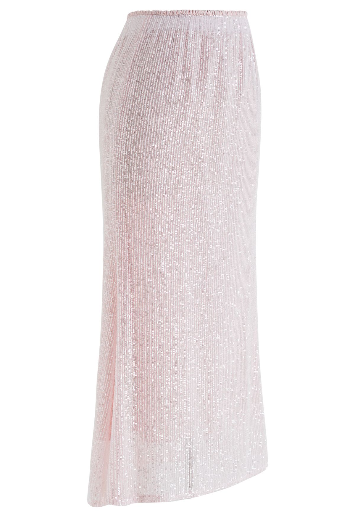 Dazzling Sequin Mermaid Skirt in Pink