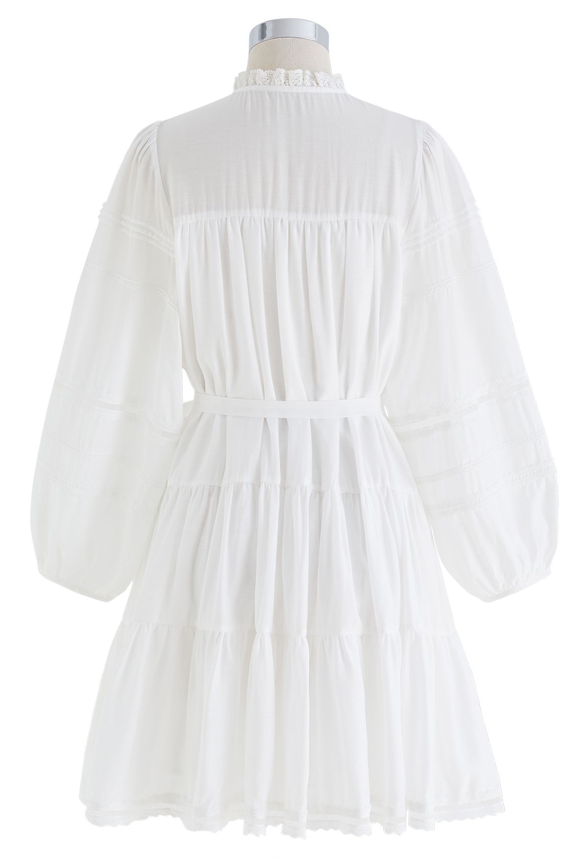 Beautiful Goddess Puff Sleeve White Dress