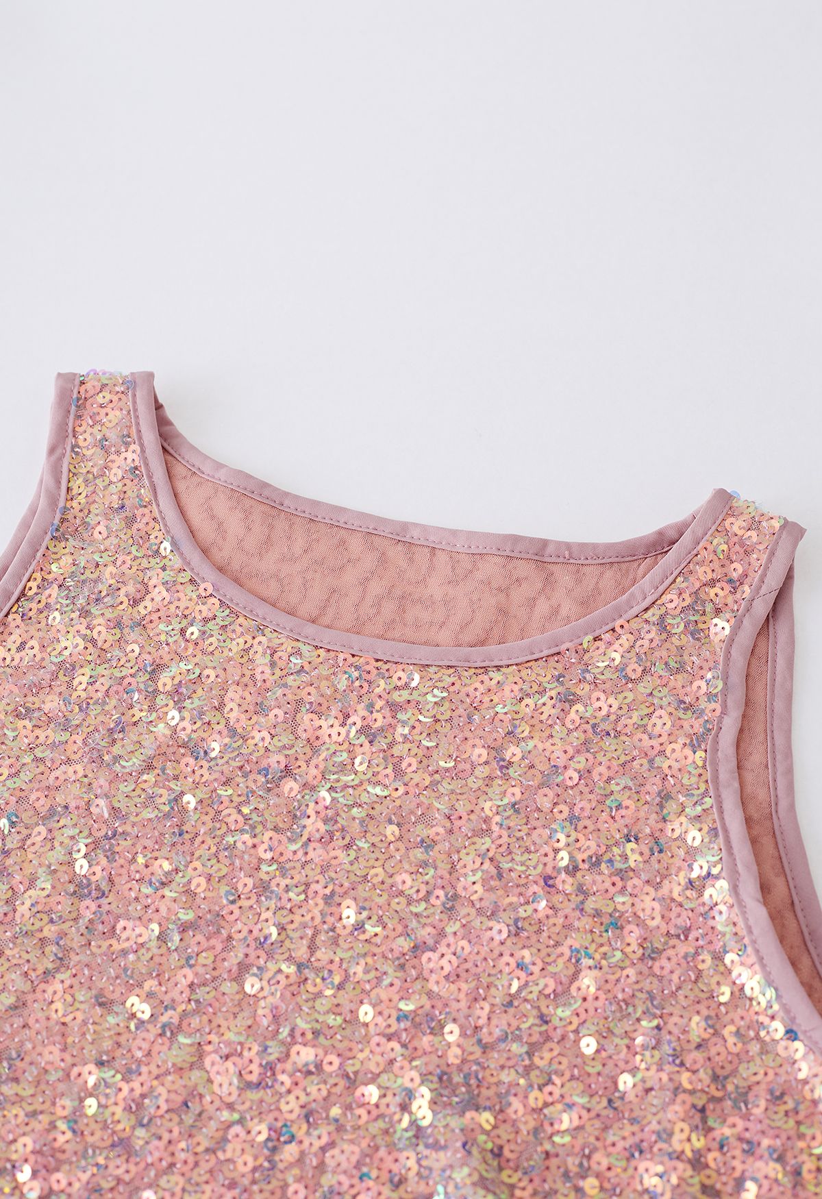Ultra Sparkle Sequined Tank Top in Pink