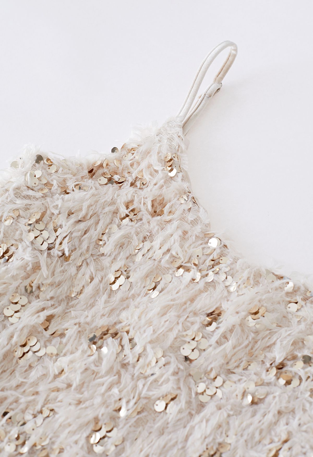 Sequin Embellished Feather Cami Dress