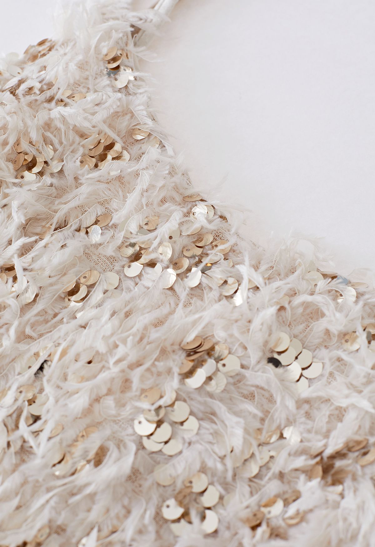 Sequin Embellished Feather Cami Dress