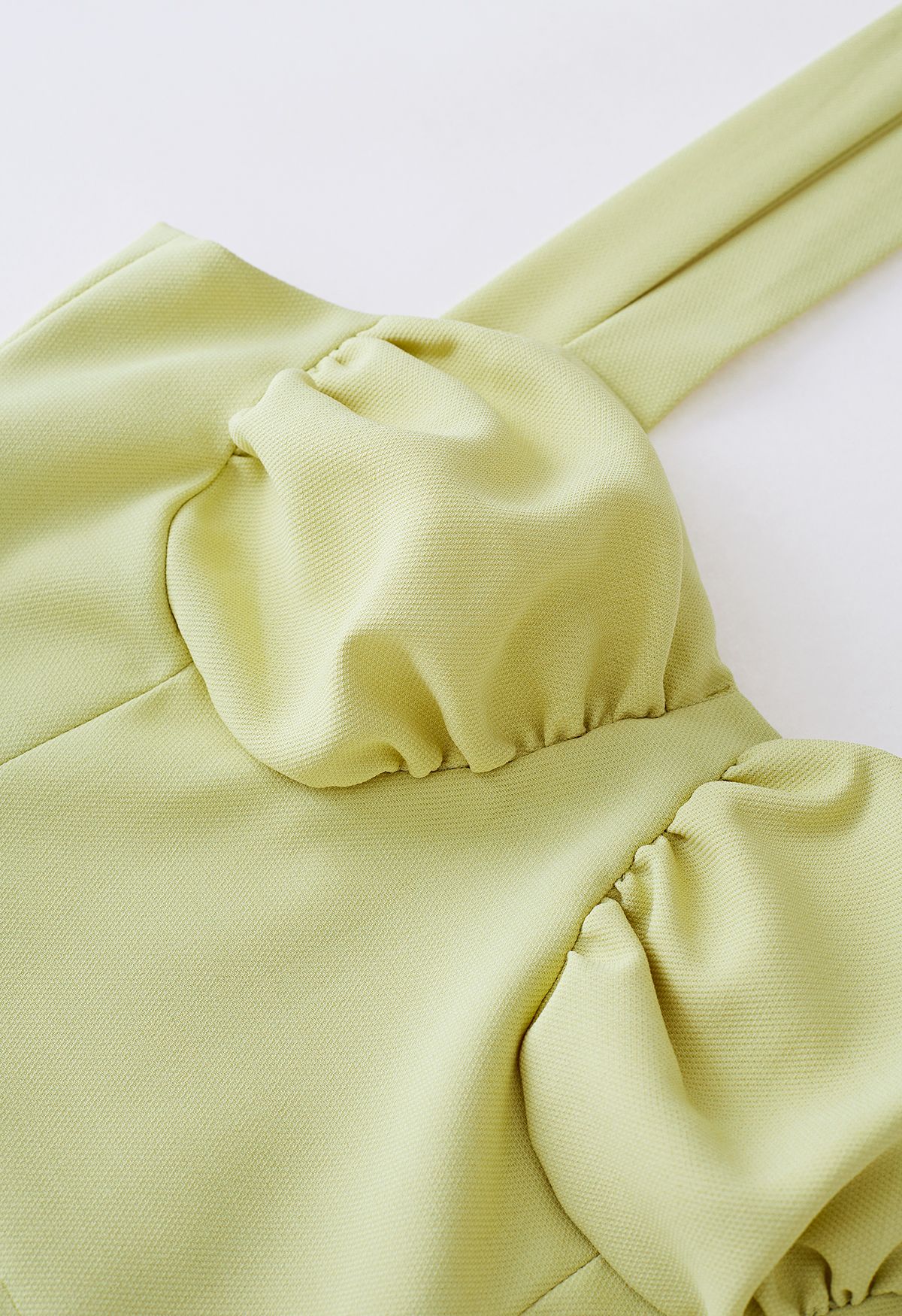 Tie-Strap Bustier Crop Top in Lime