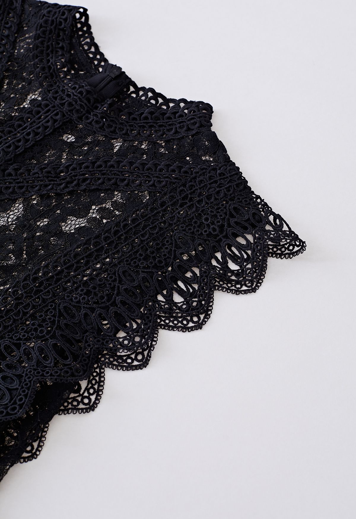 Your Sassy Start Sleeveless Crochet Lace Top in Black