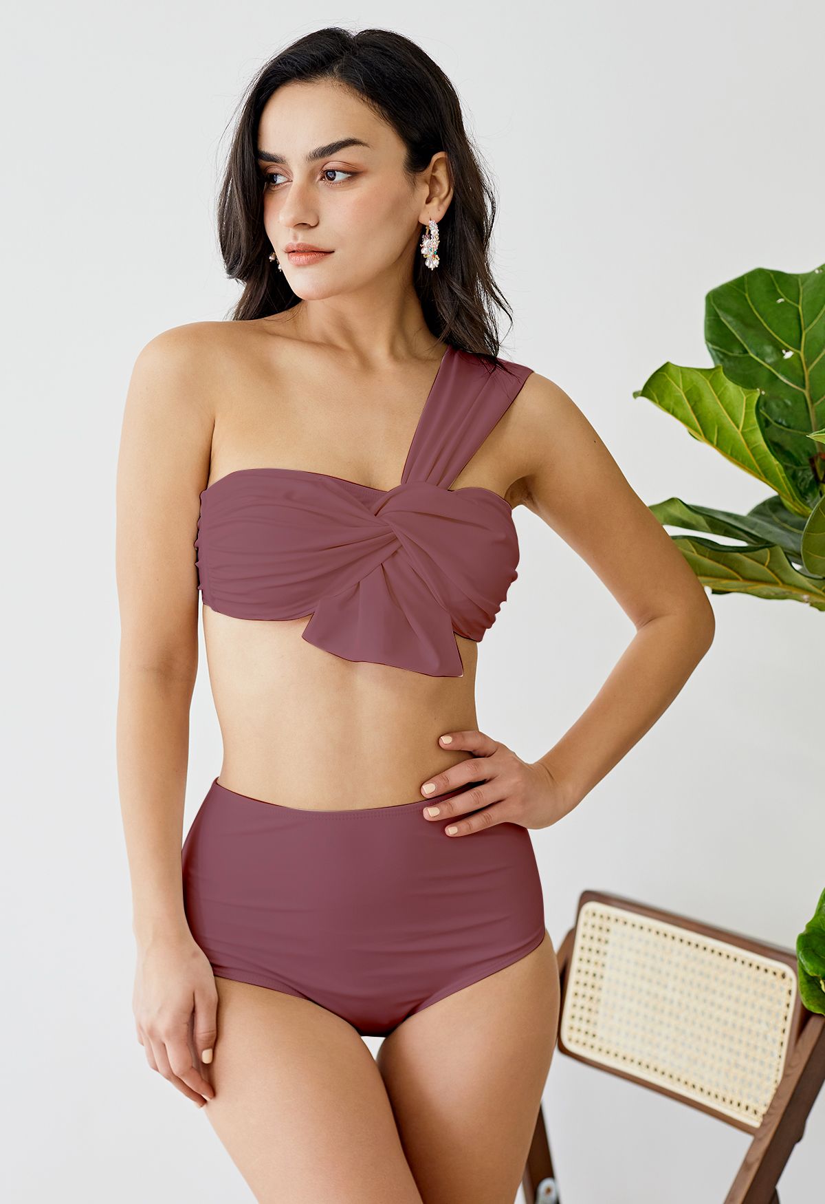 One shoulder bikini discount set