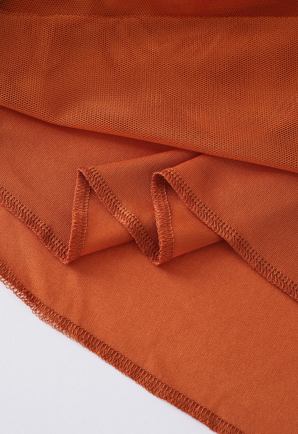 Crisscross Open Back Wrap Mesh Tulle Dress in Orange