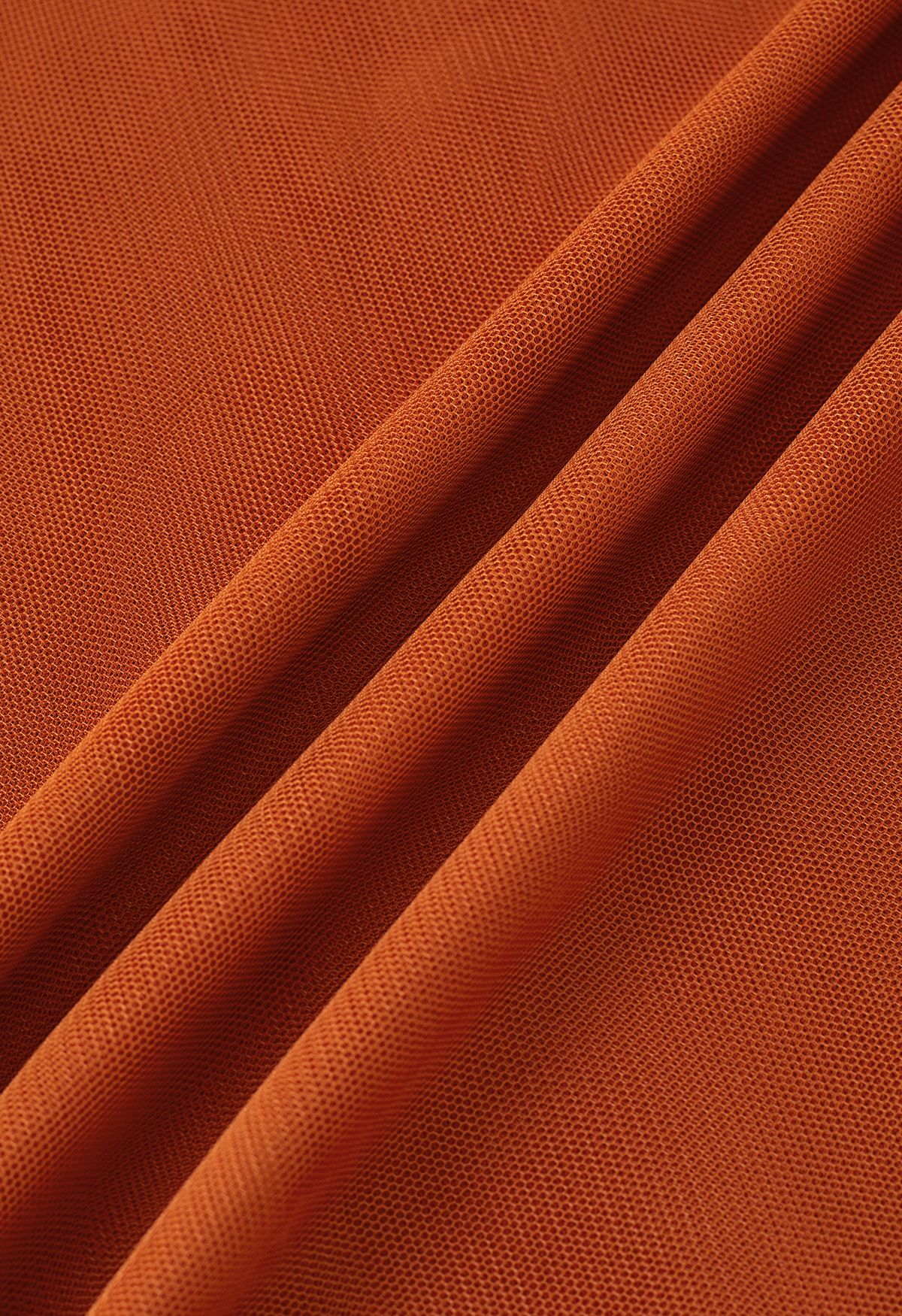 Crisscross Open Back Wrap Mesh Tulle Dress in Orange