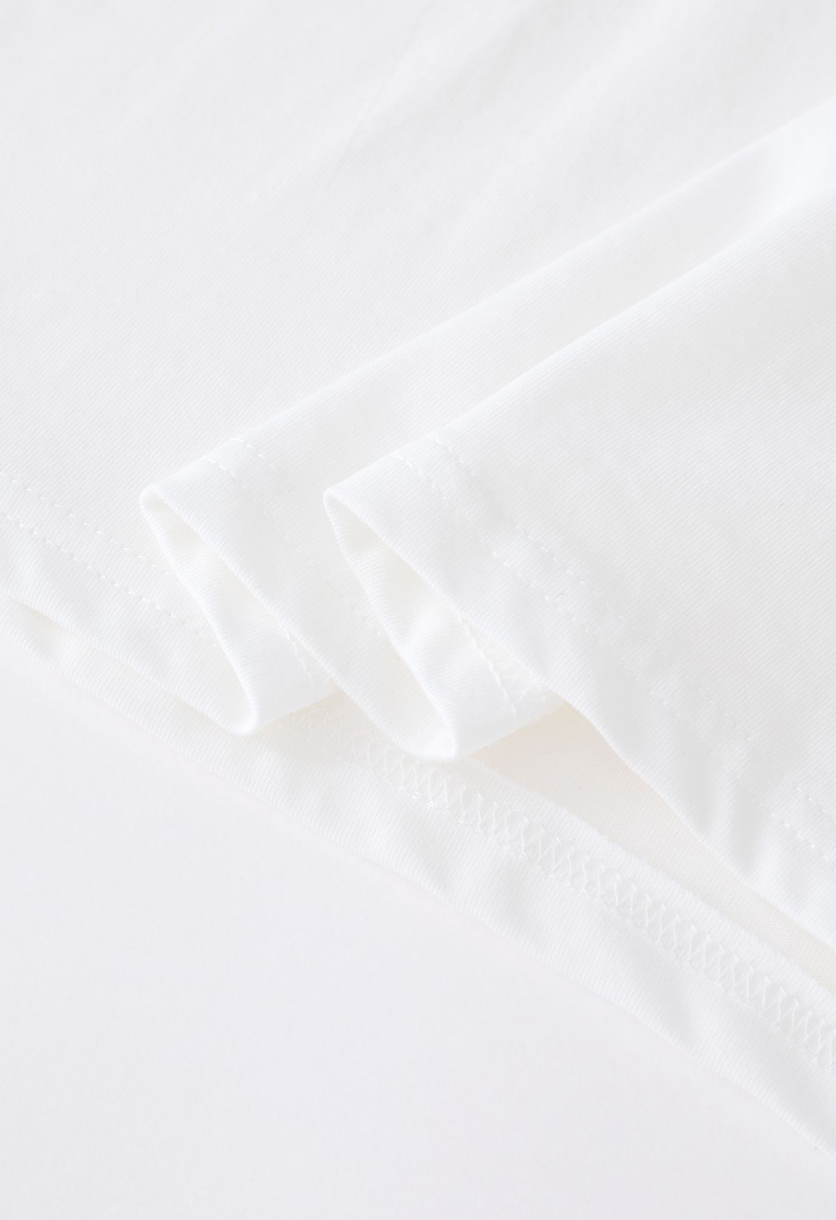 Velvet Letter Crew Neck T-Shirt in White