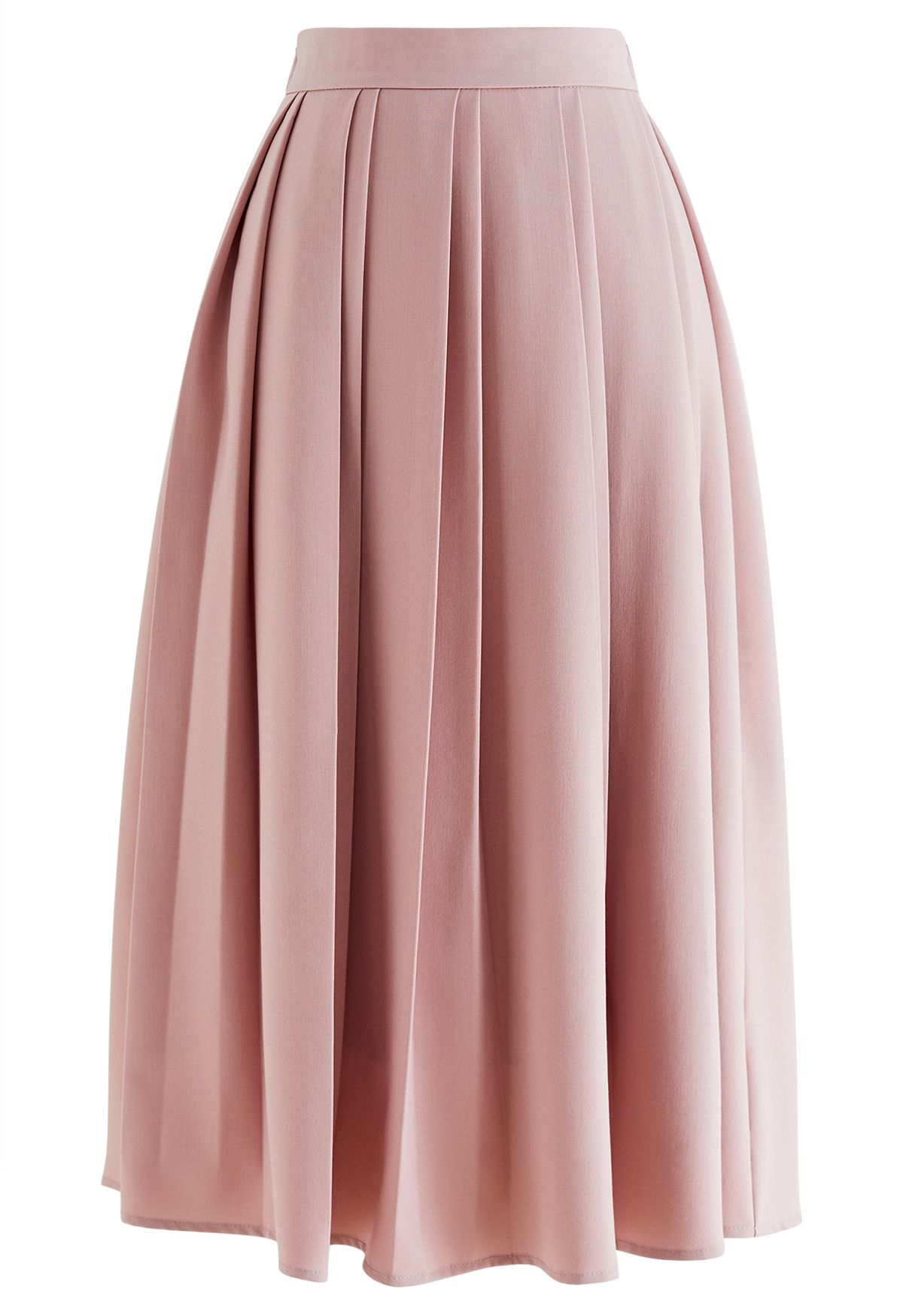 Double Pleated Midi Skirt in Pink