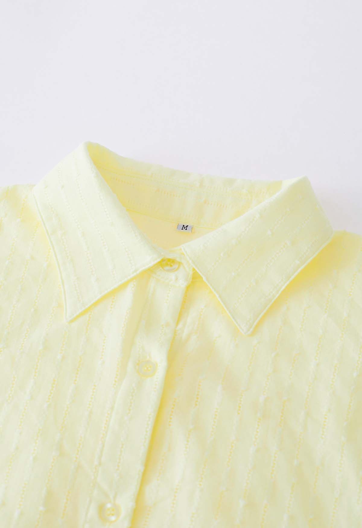 Laid Back Eyelet Oversized Shirt and Shorts Set in Yellow