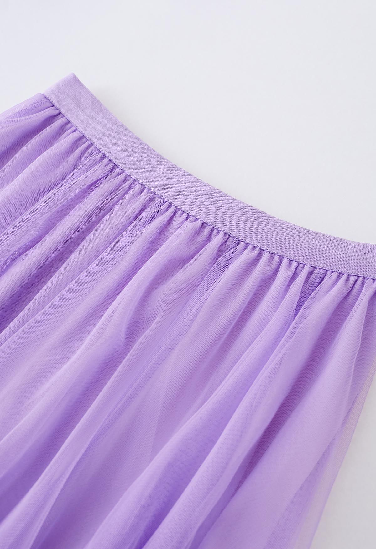 My Secret Garden Tulle Maxi Skirt in Lilac