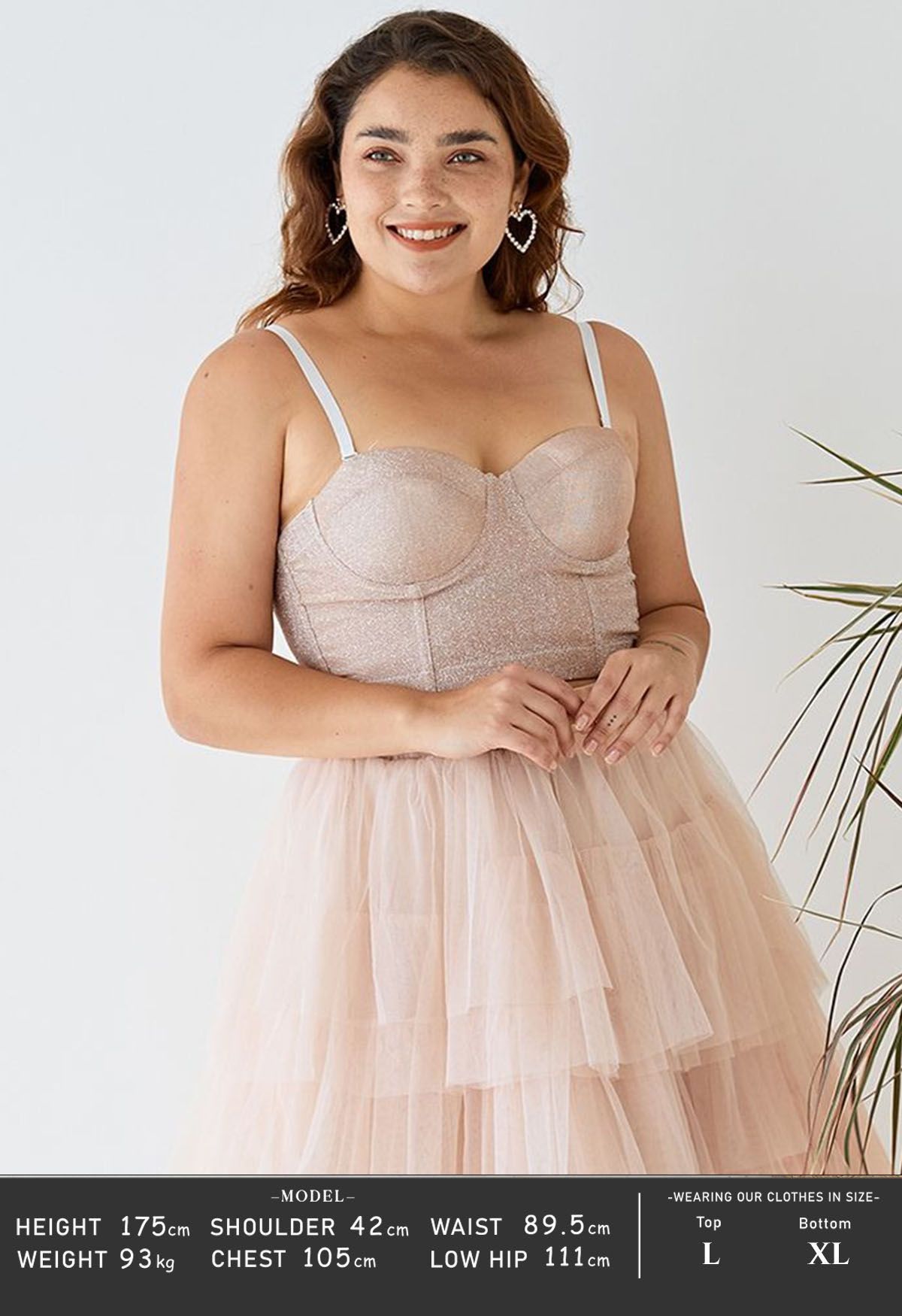 Dazzling Shiny Bustier Crop Top in Apricot