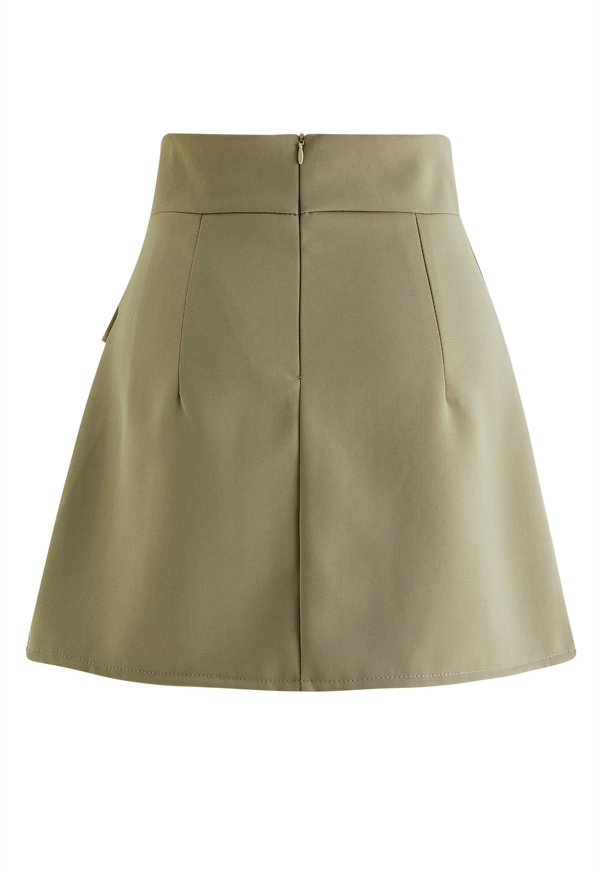 Side Ruched Mini Bud Skorts in Khaki